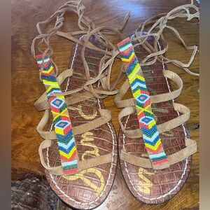 Sam Edelman Lorelle Beaded Gladiator Sandals Size 9.5